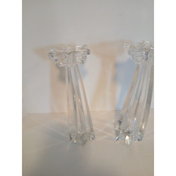 2 Vintage WMF Germany Shooting Star 24% Lead Crystal Multi Tier Candle Holder 8' - Picture 8 of 16
